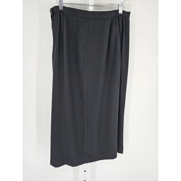 Vintage Lilli Ann womens Sz XL Maxi length Formal Skirt Solid Black - Picture 5 of 5